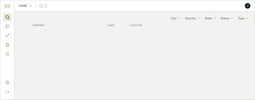 Searching companies by CAGE code in the OpenFLIS Search Tool