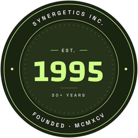 Synergetics Inc. established 1995 seal